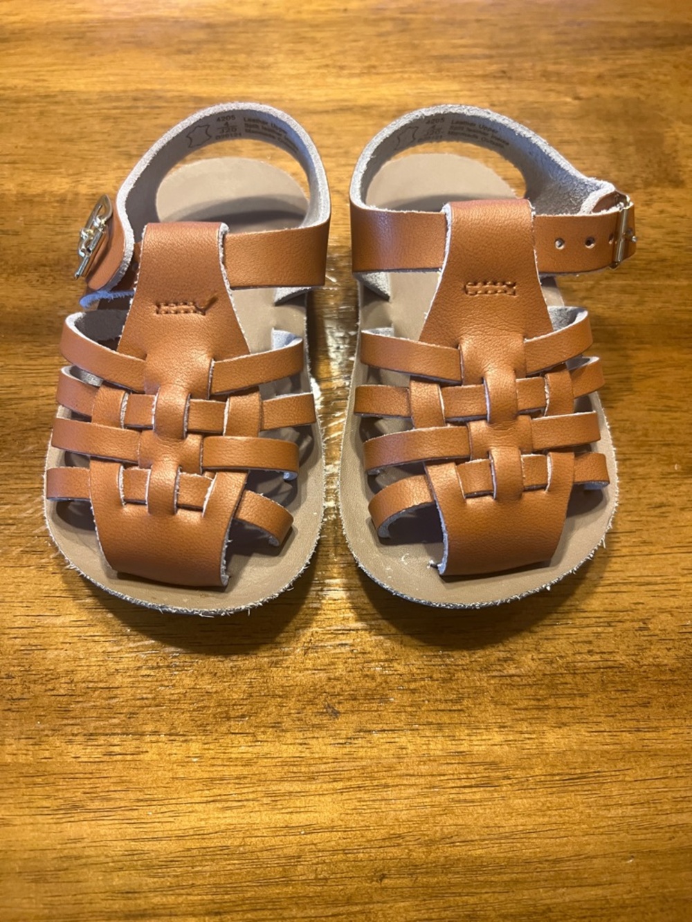 Kids Woven Fisherman Sandals in Tan
